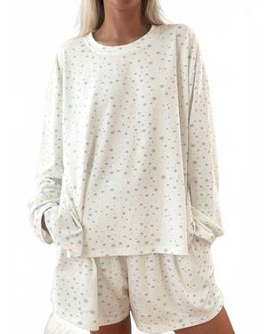 Sunkissed Coconut Snowflake Long Sleeve Pajama Top - White