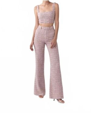 SAU LEE Asha Tweed Pants - Pink
