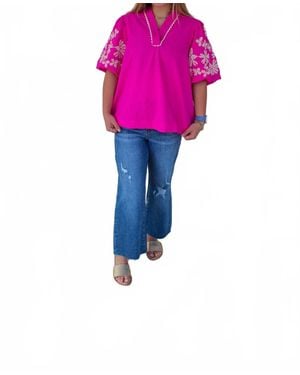 Umgee Short Sleeve Top - Pink