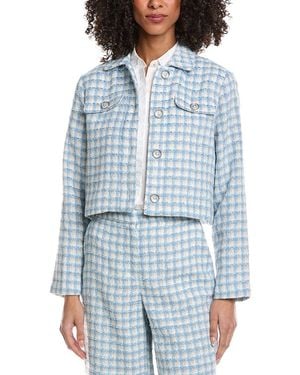 Laundry by Shelli Segal Cropped Tweed Jacket - Blue