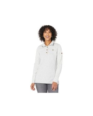 L.L. Bean Llbean Quilted Sweatshirt Mock Neck Tunic - White
