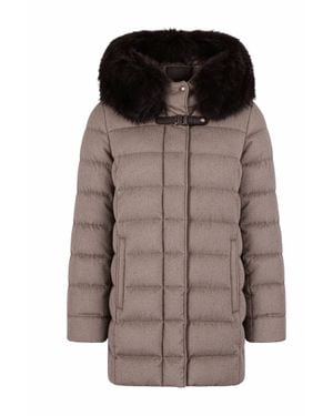Moorer Mid-Length Down Coat - Brown