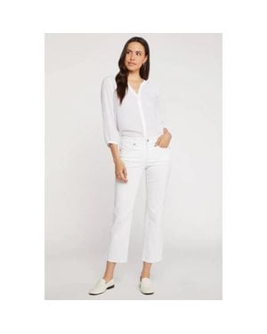 NYDJ Marilyn Jeans Denim Straight Leg Zip Fly Ankle Gbo1240 - White