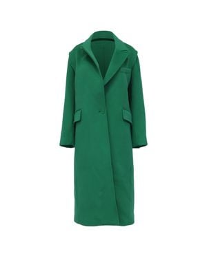 Maje Givera Single-Breasted Coat - Green