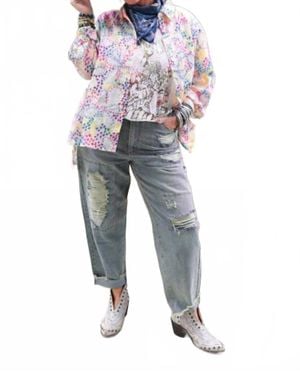 Jaded Gypsy Forever Love Distressed Jeans - Blue
