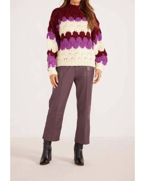 MINKPINK Margot Bobble Knit Sweater - Red