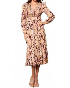 TCEC Printed Midi Dress - Pink
