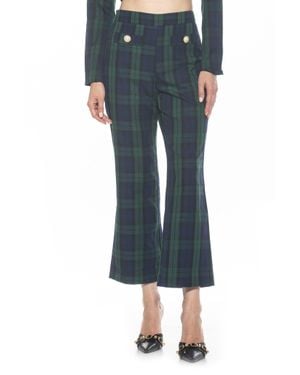 Alexia Admor High-Waisted Pearl Button Cropped Pants - Blue