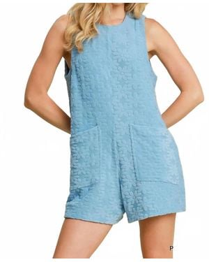 Umgee Peri Terry Romper - Blue