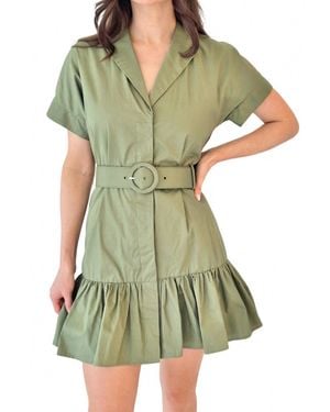Hutch Belted Mini Dress - Green