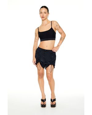 Forever 21 Ruched Toggle Drawstring Shorts - Blue