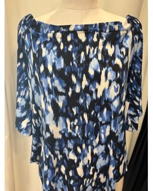 Veronica M Off The Shoulder Short Sleeve Top - Blue