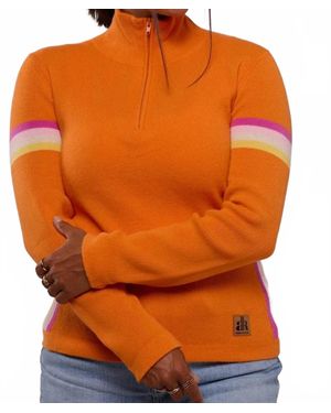 Alpine Revival Powder Day Half Zip Sweater - Orange