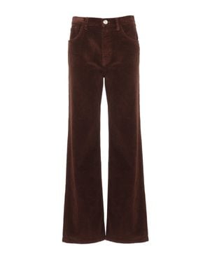 Marni Flared Ribbed Velvet Pants With Classic Five-Pocket Design - Brown