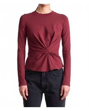Apiece Apart Twist Long Sleeve Volta Top - Red