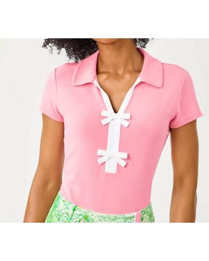 Lilly Pulitzer Upf 50+ Luxletic Frida Bow Polo - Pink