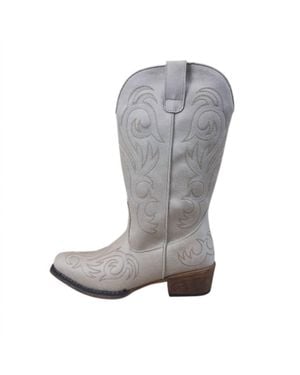 Roper Riley Embroidered Boot - Gray