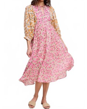 Ultramarine Payton Blossom Midi Dress - Pink