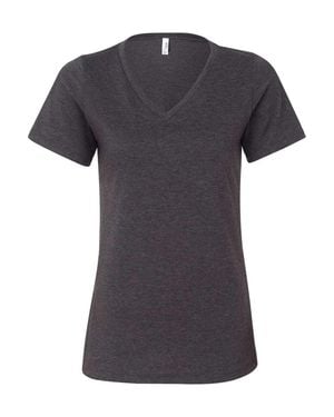 Bella Canvas Relaxed Heather Cvc V-Neck Tee - Gray