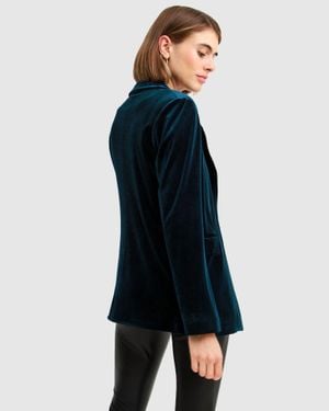 Belle & Bloom Eternity Velvet Blazer - Blue