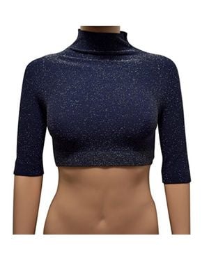 Phat Buddha Crop Top Glitter - Blue