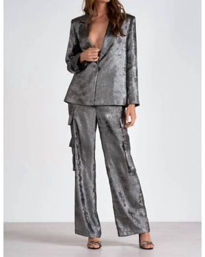 Elan Wide Lapel Blazer - Gray