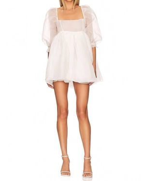 Selkie Puff Mini Dress - White