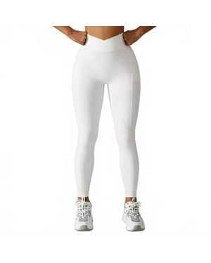 Rockstar Peach Body Pocket Leggings - White