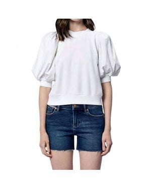 Another Love Melina Puff Sleeve Sweatshirt - White