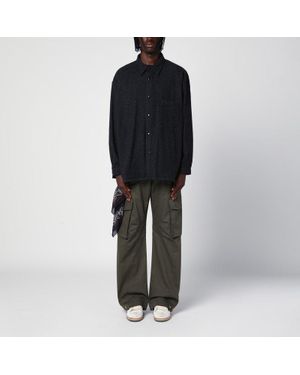 Destin Charcoal Wool And Cashmere Overshirt - Black