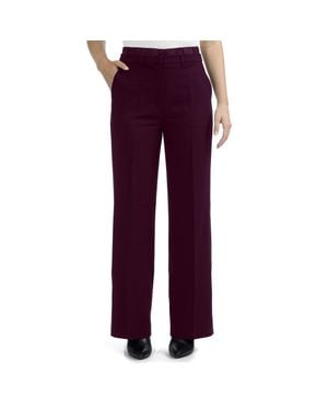 Ellen Tracy Straight Leg Pant With Satin Waistband - Purple