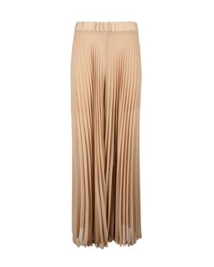 DOUBLE C Pleated Polyester Pants - Natural