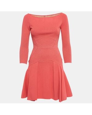 Elie Saab Textured Lurex Knit Mini Dress - Pink
