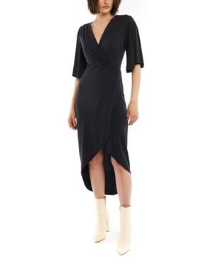 LBLC The Label Courtney V Neck Dress - Black