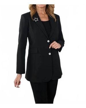 FRANK LYMAN Rhinestone Star Blazer - Black
