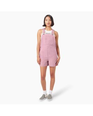 Dickies Duck Canvas Bib Shortalls, 4" - Red