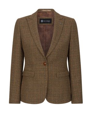 Paul Andrew Ralph Tweed Tailored Fit Blazer Wool Polyester Blend - Green