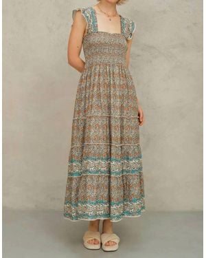 M.A.B.E Jaci Floral Maxi Dress - Natural