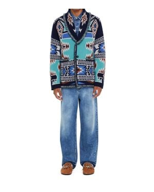 Alanui Geometric Roots Cardigan - Blue