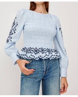 Rails Tabi Embroidered Top - Blue