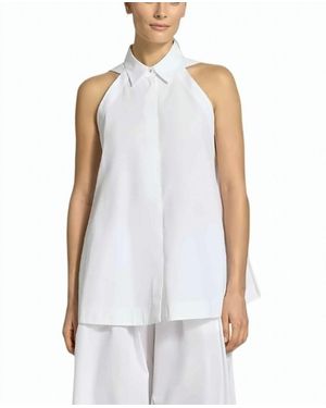 BOSS Flared Shirt With Concealed Button Placket - White
