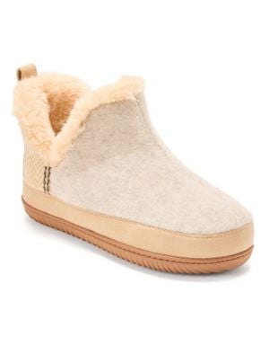 Dearfoams Felted And Plaid Boot - Natural