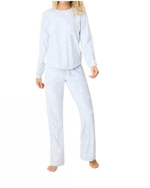 Pj Salvage Après All Day Velour Pajama Set - Blue