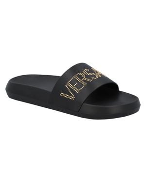 Versace Rubber Pool Slides - Black