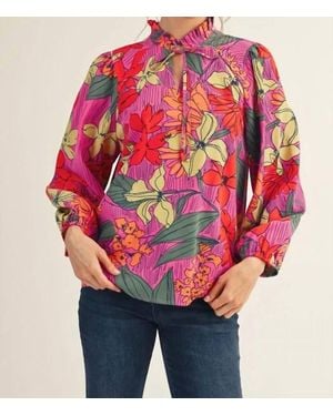 Jodifil Fall Floral Top - Red