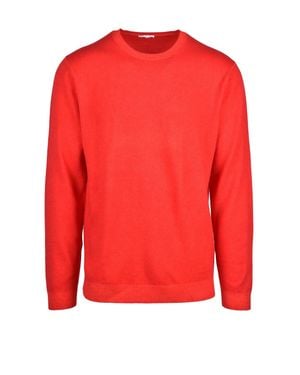 Malo Virgin Wool Crewneck Sweater - Red