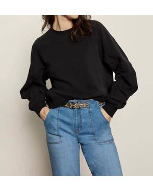 Sanctuary Shirred Sleeve Sweatshirt - Black