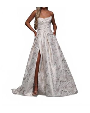 Da Vinci Bridal Jaquard Bridal Ball Gown - Gray