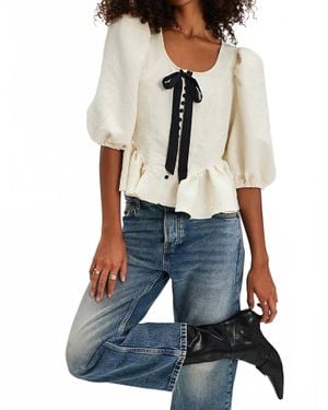 Free People Pamela Bow Top - Blue