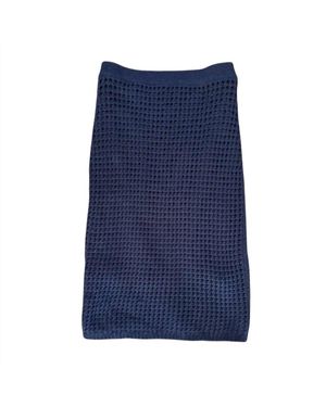Theory Textured Crochet Skirt - Blue
